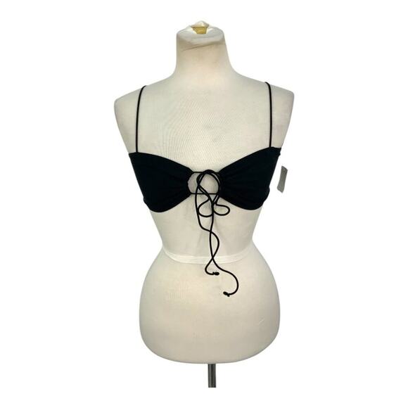TopShop Skinny Strap Halter Neck Bikini Top in Black Size 6 NWOT $35 MSRP - Picture 2 of 7